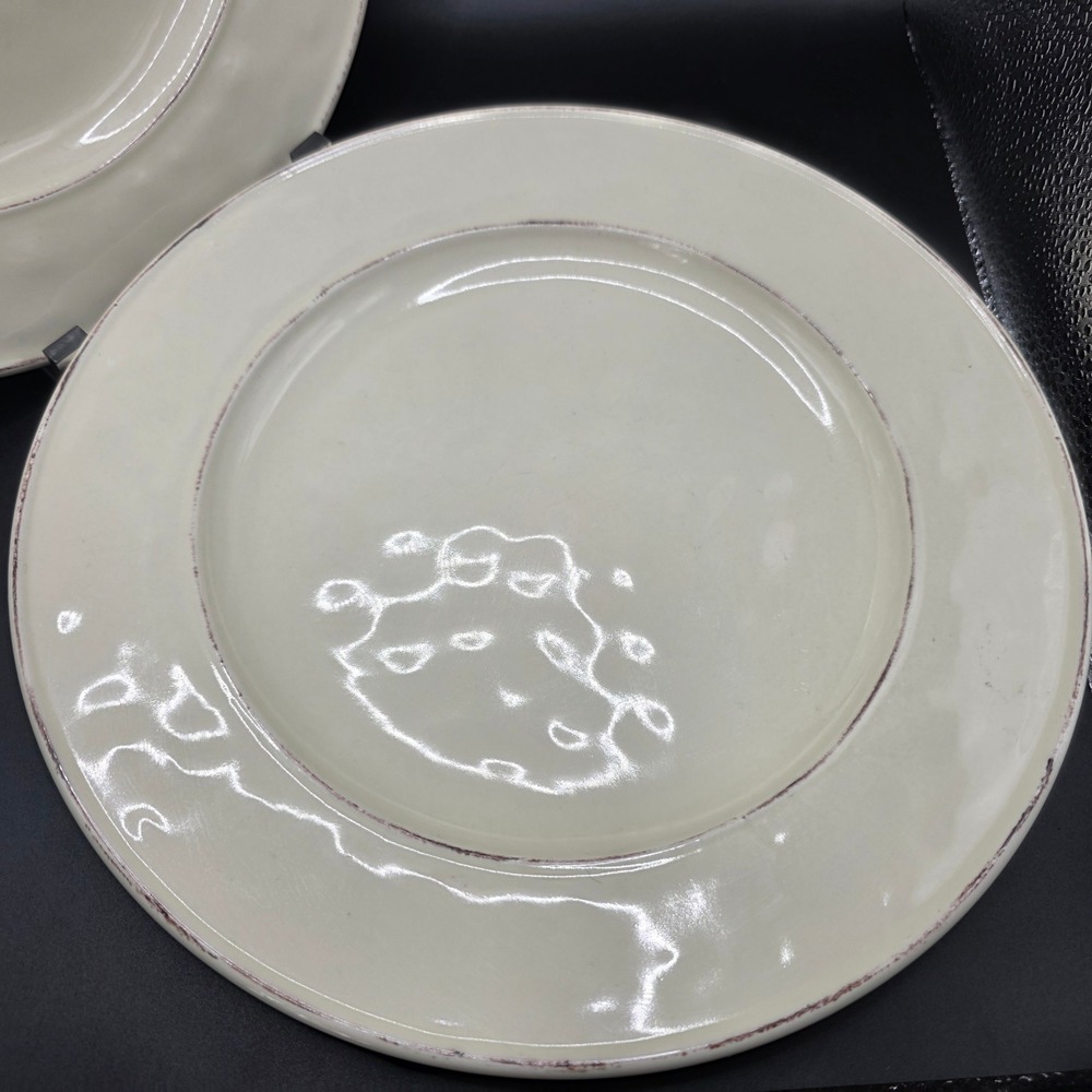 Pier 1 Imports Martillo Crème Brulee Dinner Plates Lot 2 Stoneware‎ 10.5" Rustic - Picture 4 of 8